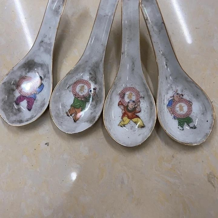其他陶4个童子小勺子景德镇