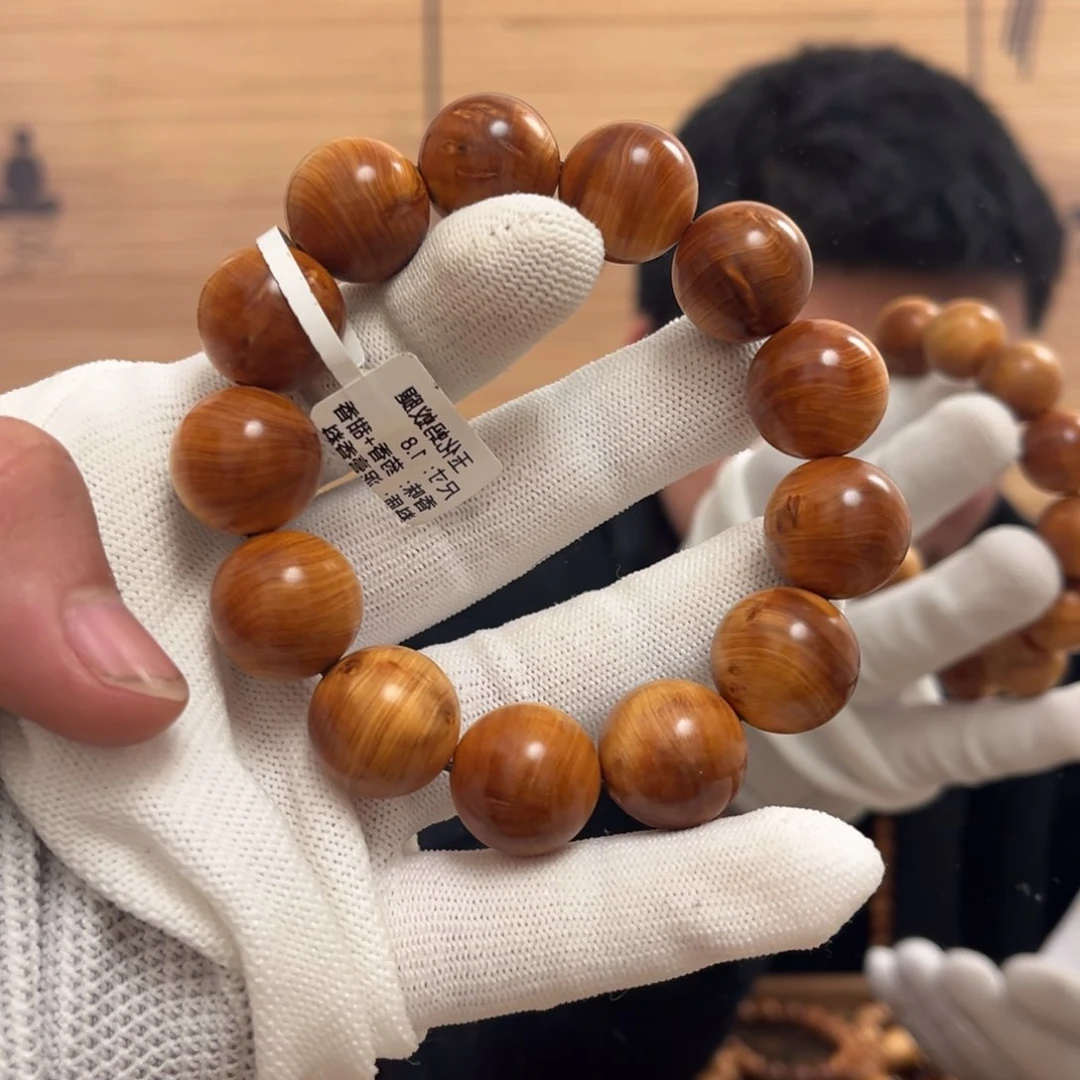 柏木（崖柏）手串/手链18红油玉化药香板根料