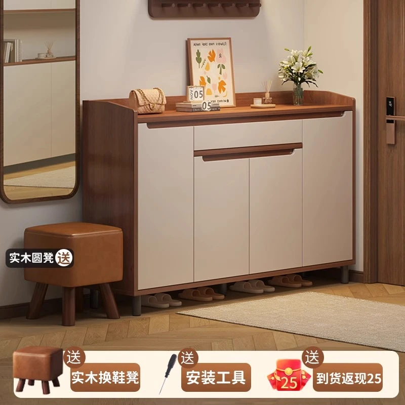 实木芯鞋柜家用门口室内新款2025爆款新中式玄关柜一体储物柜鞋架