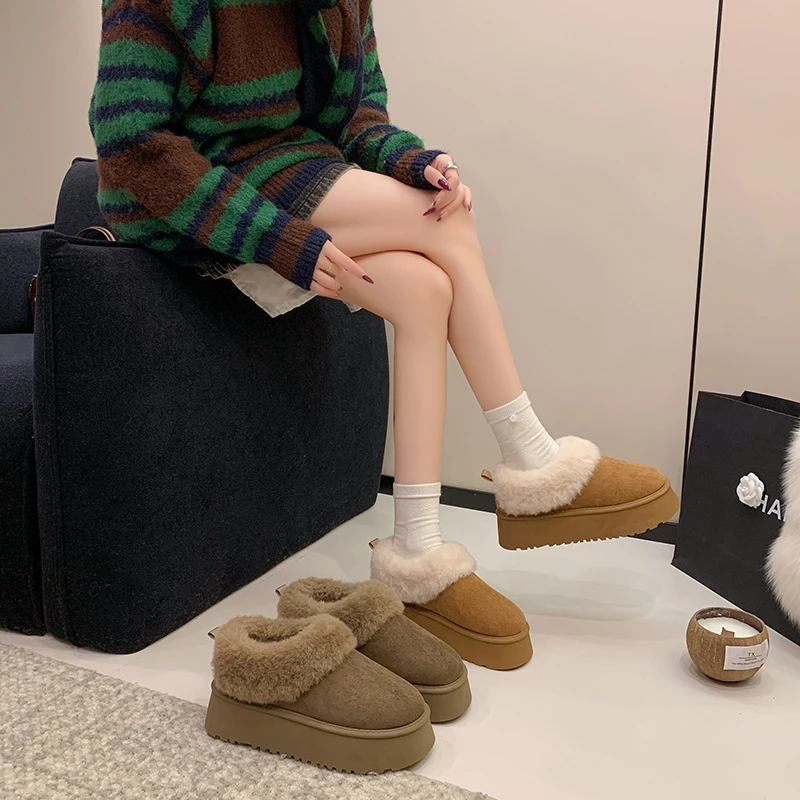 时尚雪地靴小个子增高加绒款女鞋棉鞋冬季包跟保暖