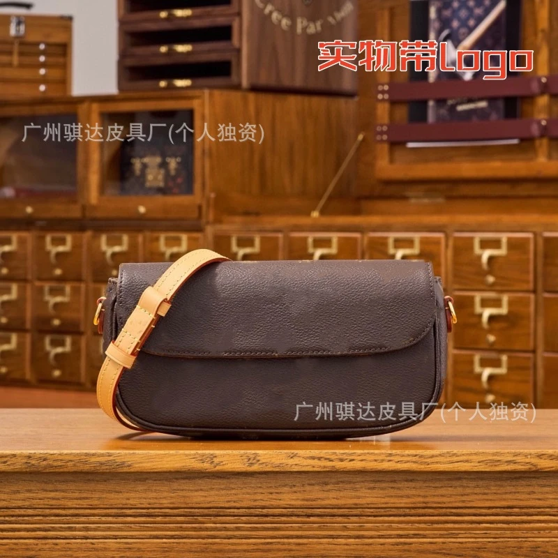 2025新款经典老花ivy麻将法棍包时尚单肩手提腋下女包实物 带logo