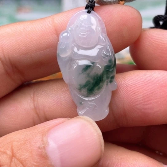翡翠未镶嵌颈饰翡翠冰飘花佛公