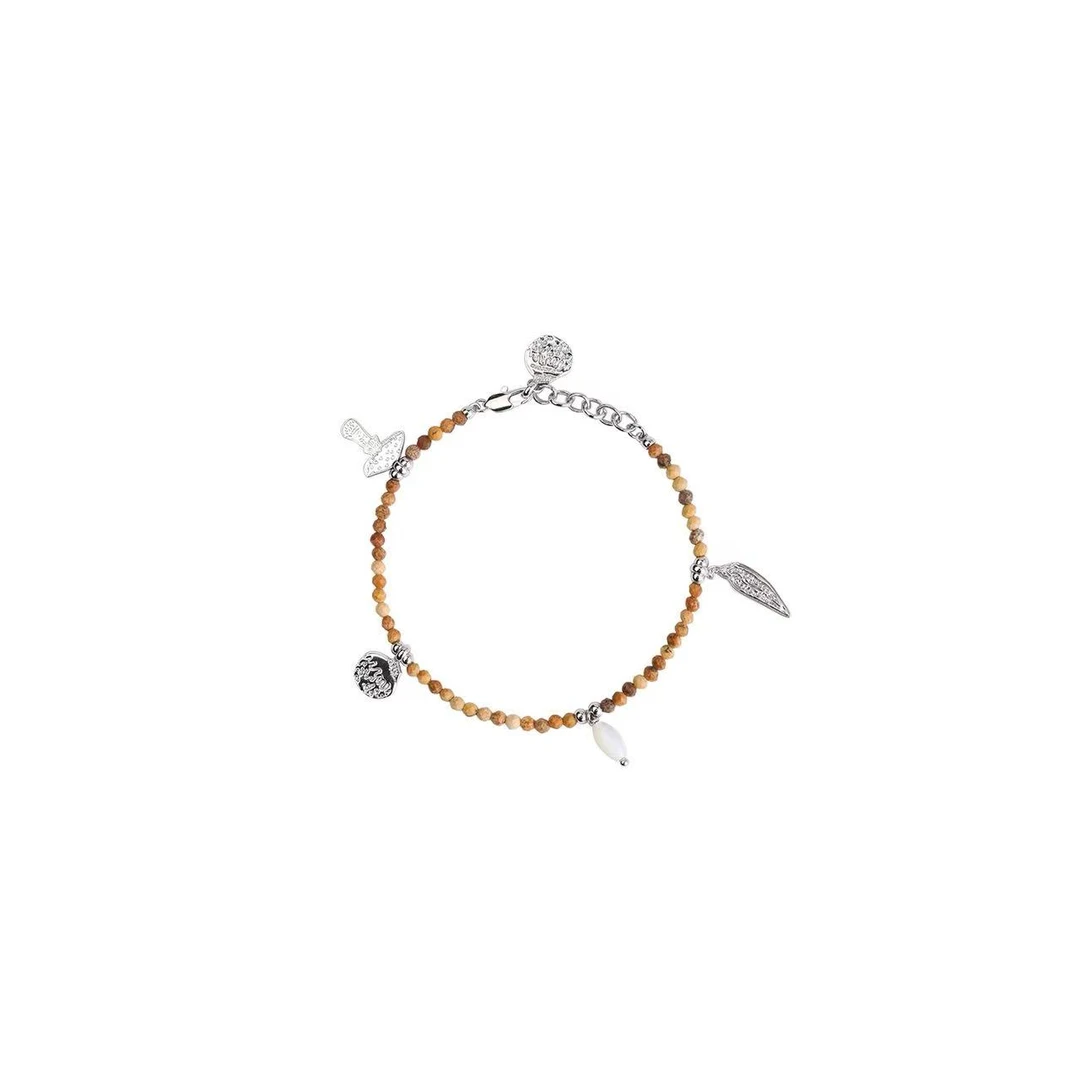 合金手链 DACCORD奇趣菇莓莓吊坠虎眼石串珠手链叠戴小众设计饰品