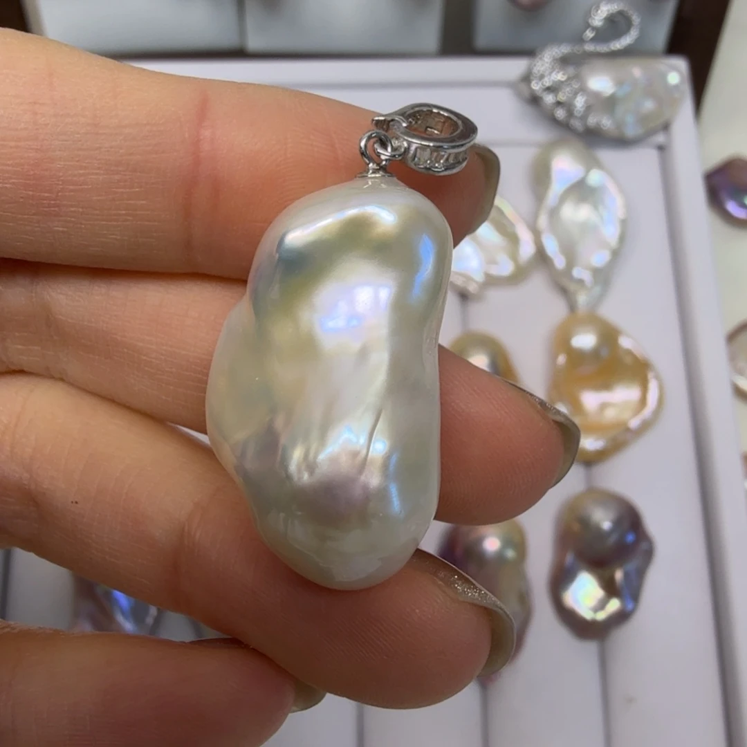 银S925镶嵌颈饰淡水珍珠