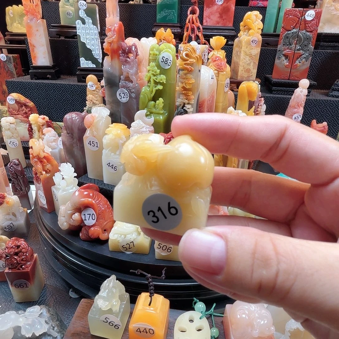 寿山石其他桃子仙鹤