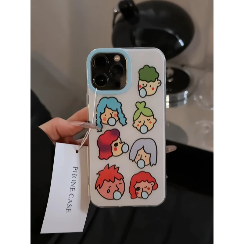 多巴胺吹泡泡小人适用于苹果16promax手机壳iPhone15双层IMD华为p