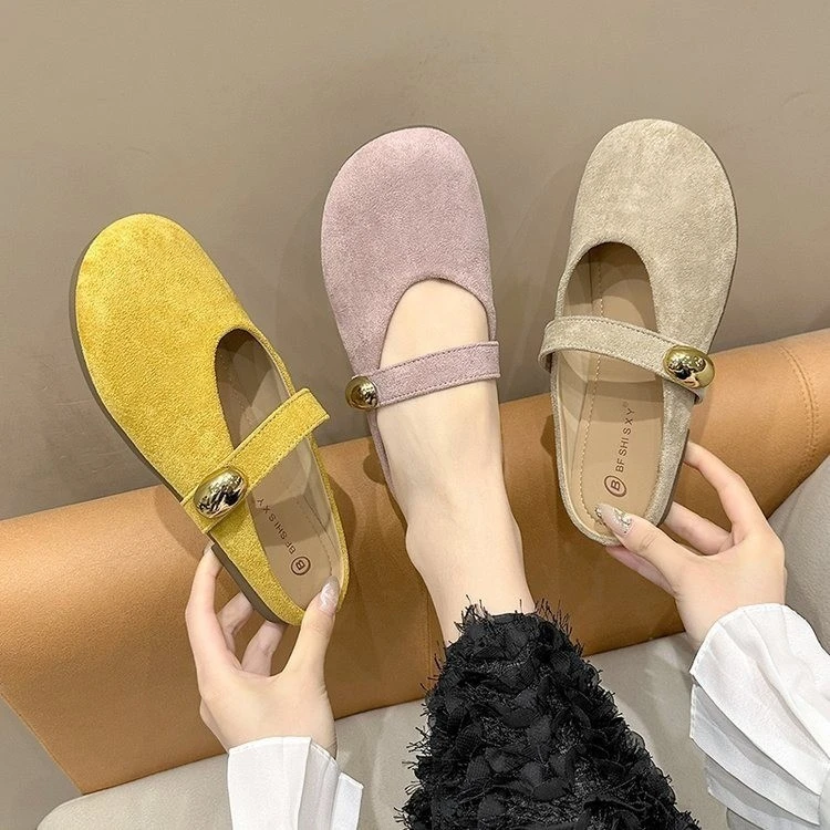 【现货】2025秋季新款韩版圆头时尚软底外穿半拖鞋