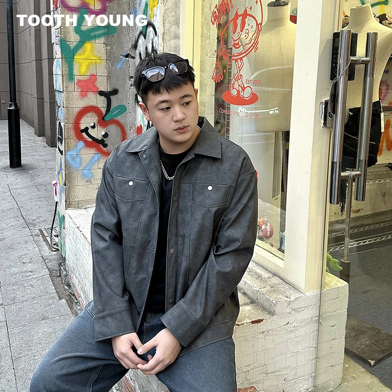 郑一爱穿搭 【复古美学】春上新街头翻领宽松日常男士休闲潮流夹克