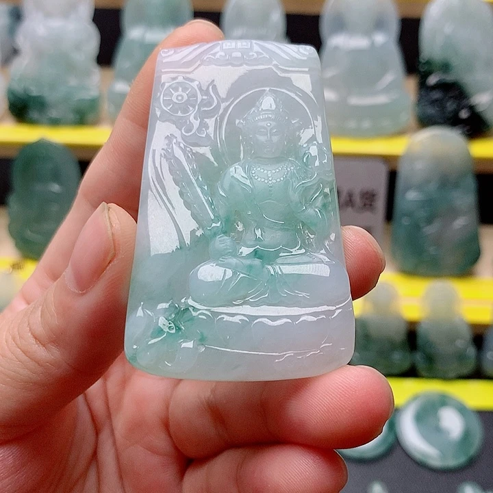 美***天翡翠未镶嵌吊坠(不含链)虚空藏菩萨