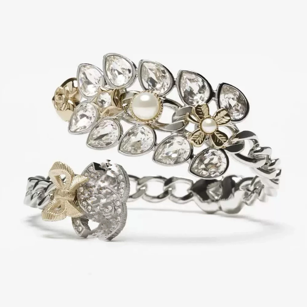 铜合金莫桑石手镯 时尚简约2025最新高定定制款手镯金色轻奢