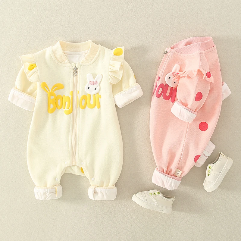 女童超萌可爱抱衣婴儿衣服春秋新生儿连体衣百天爬服儿童衣服哈衣