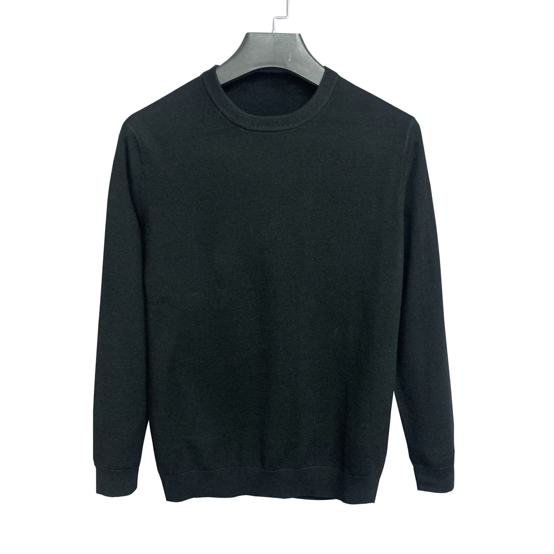 黑色毛衫圆领长袖男款秋冬保暖毛衣23002