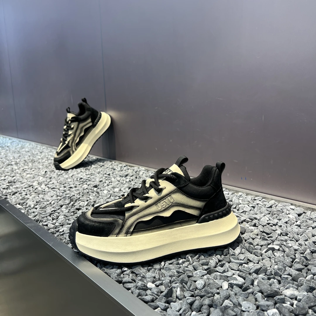 2025秋冬新款潮流时尚厚底软底增高百搭透气男士舒适ins休闲鞋