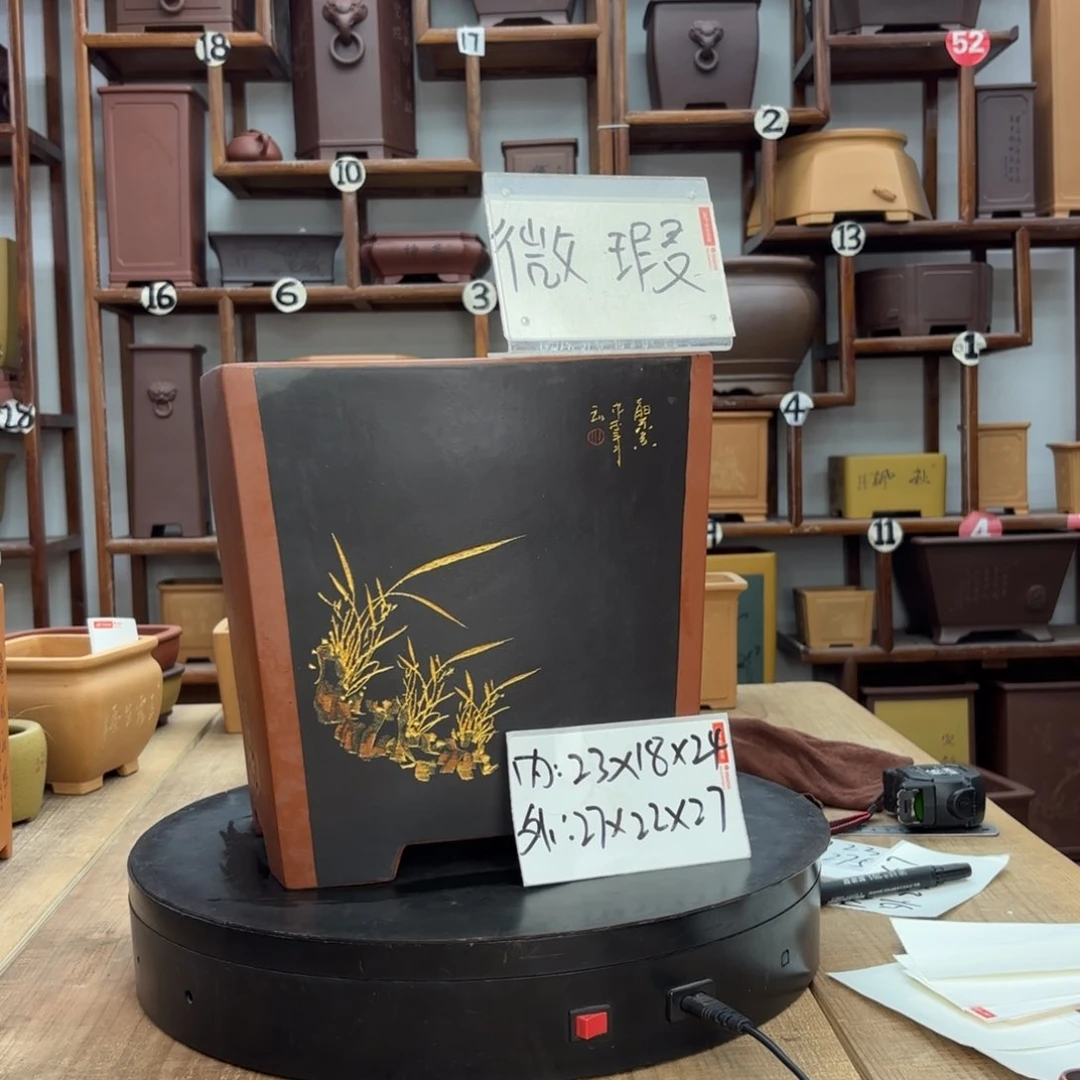 紫砂花盆微瑕放漏