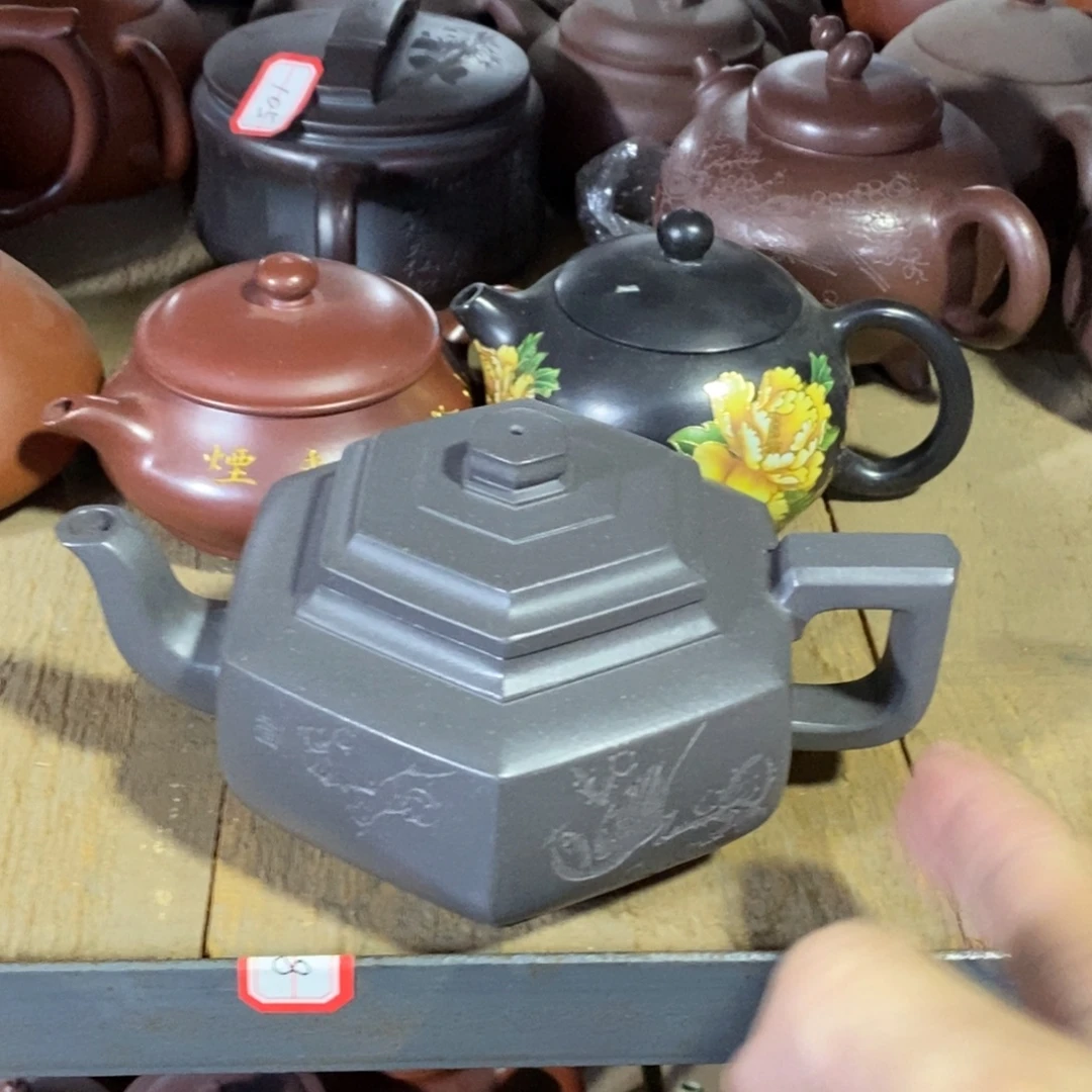 茶壶紫砂白16 六方雪华