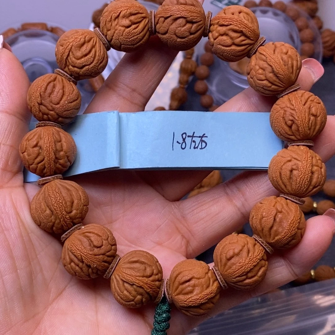 秦岭龙纹桃核手串15颗