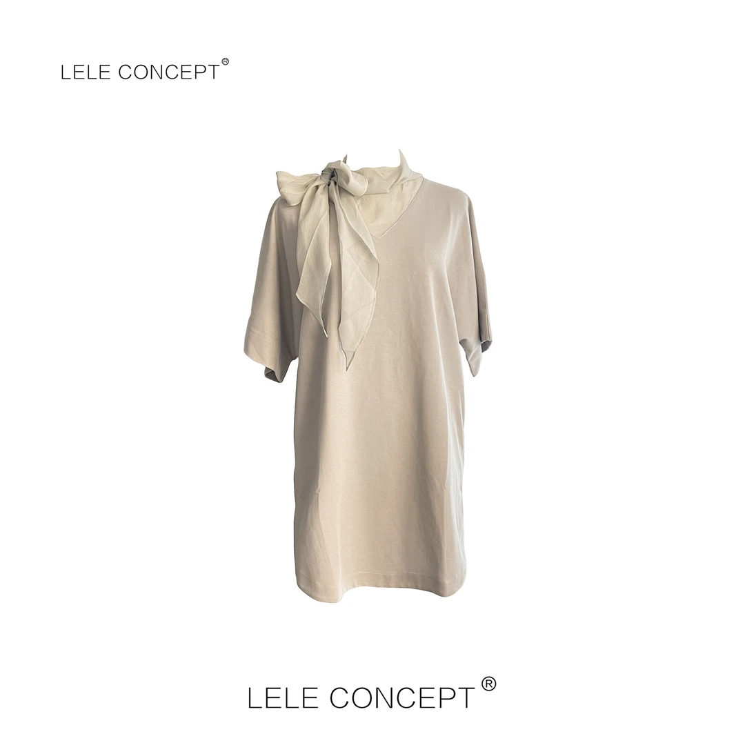 LELE CONCEPT | 【美超】气质优雅静奢风设计领半袖TX135