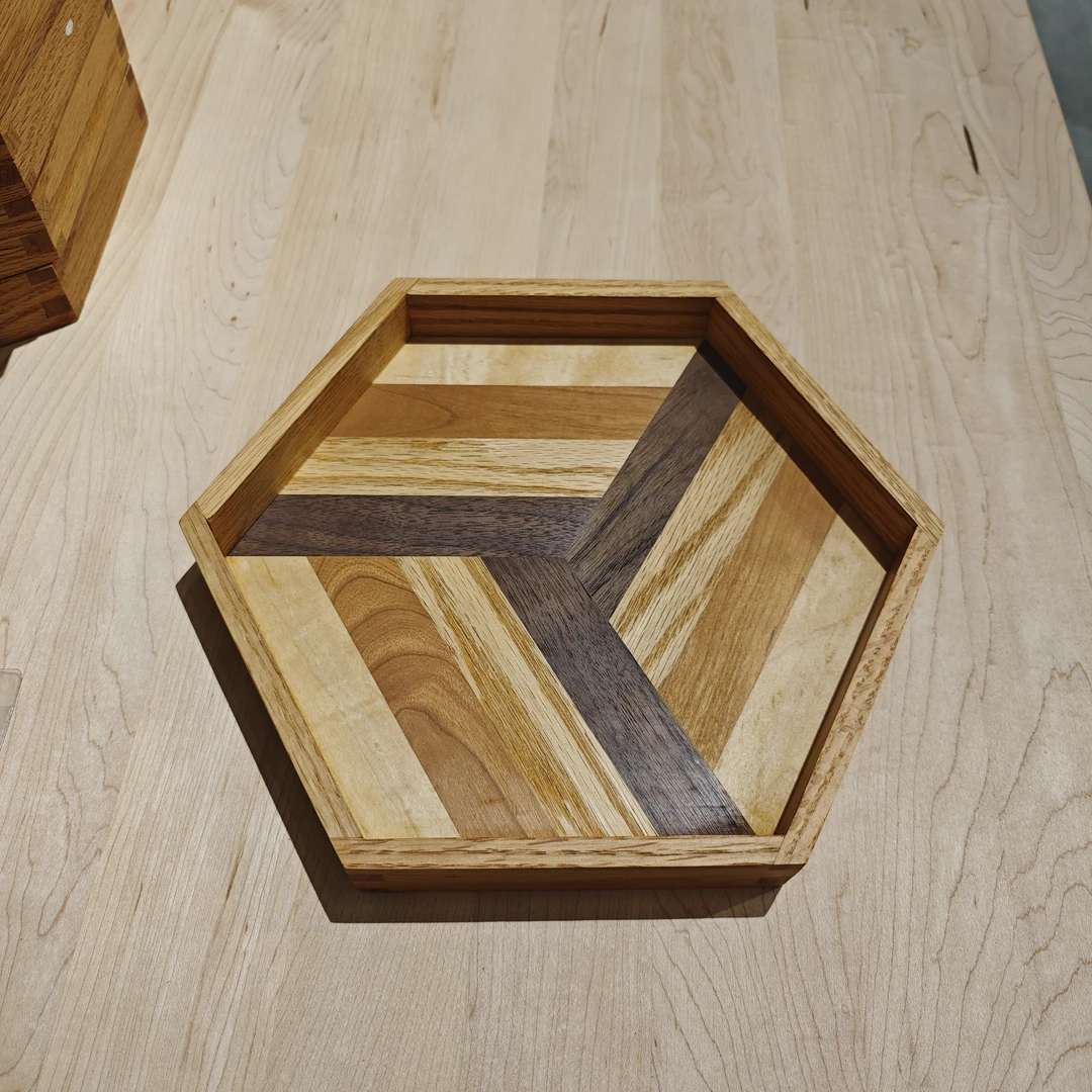 红橡木拼花六角盘一号长度24