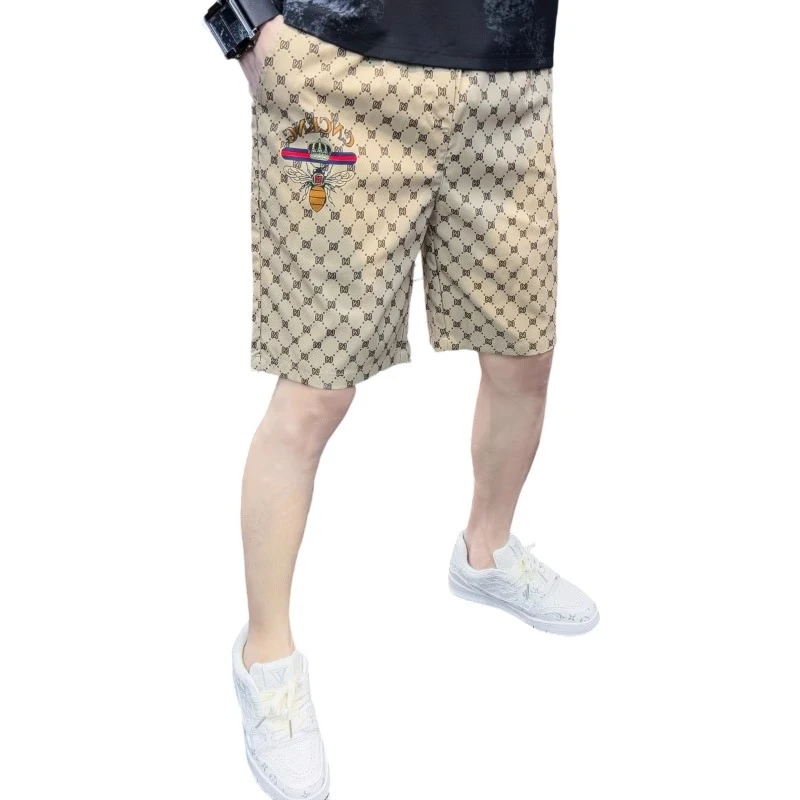 埃卢涅芬欧货高端印花冰丝休闲短裤男新款夏季潮牌薄款速干沙滩五