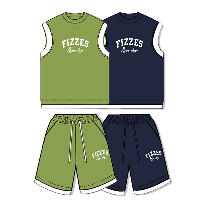 背心无袖运动套装男夏季新款跑步健身速干透气训练T恤短裤两件套