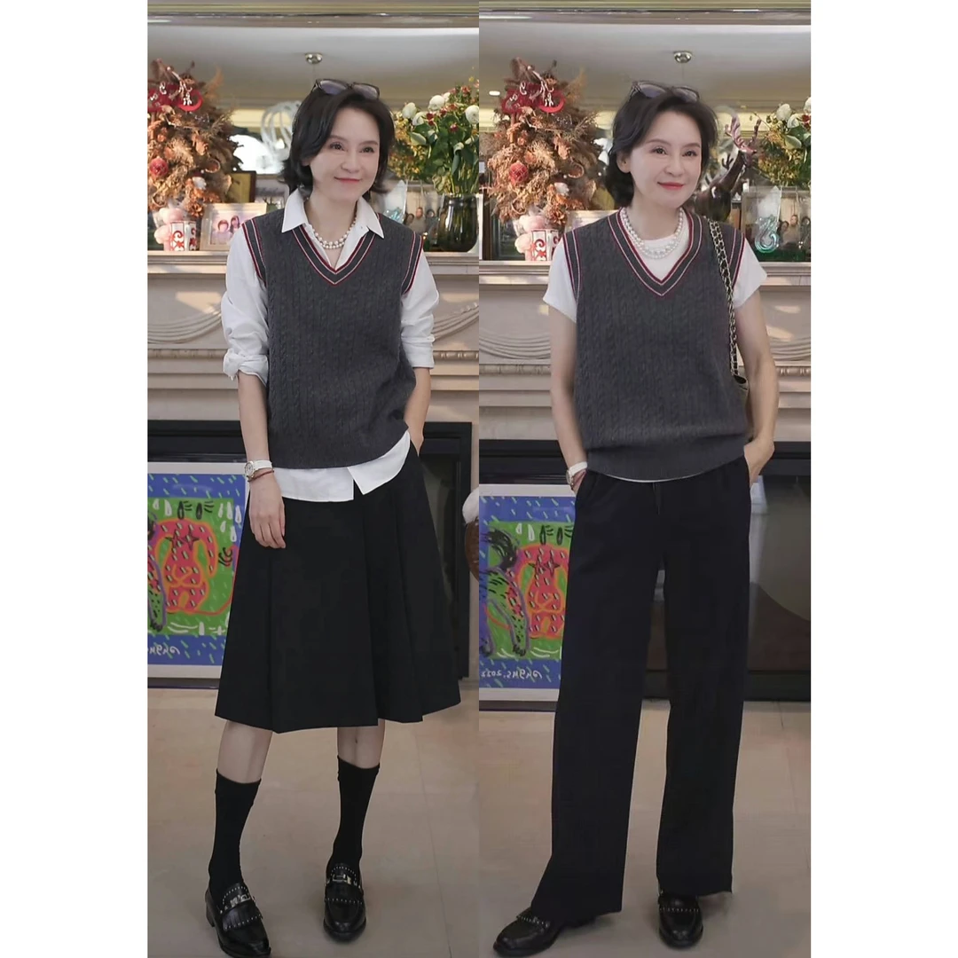 我是摩羯 都市学院风 中鼎100美丽诺羊毛德国斯托尔秋冬马甲外套