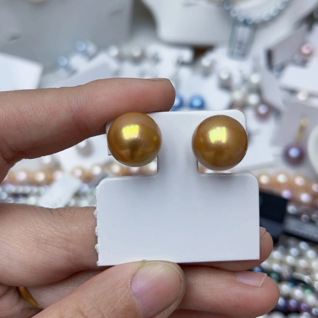淡水珍珠耳饰银S925镶嵌