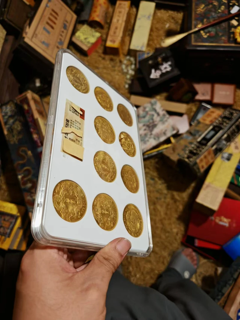 家居饰品 黄十个圆圆 流水家居摆件仿古工艺品
