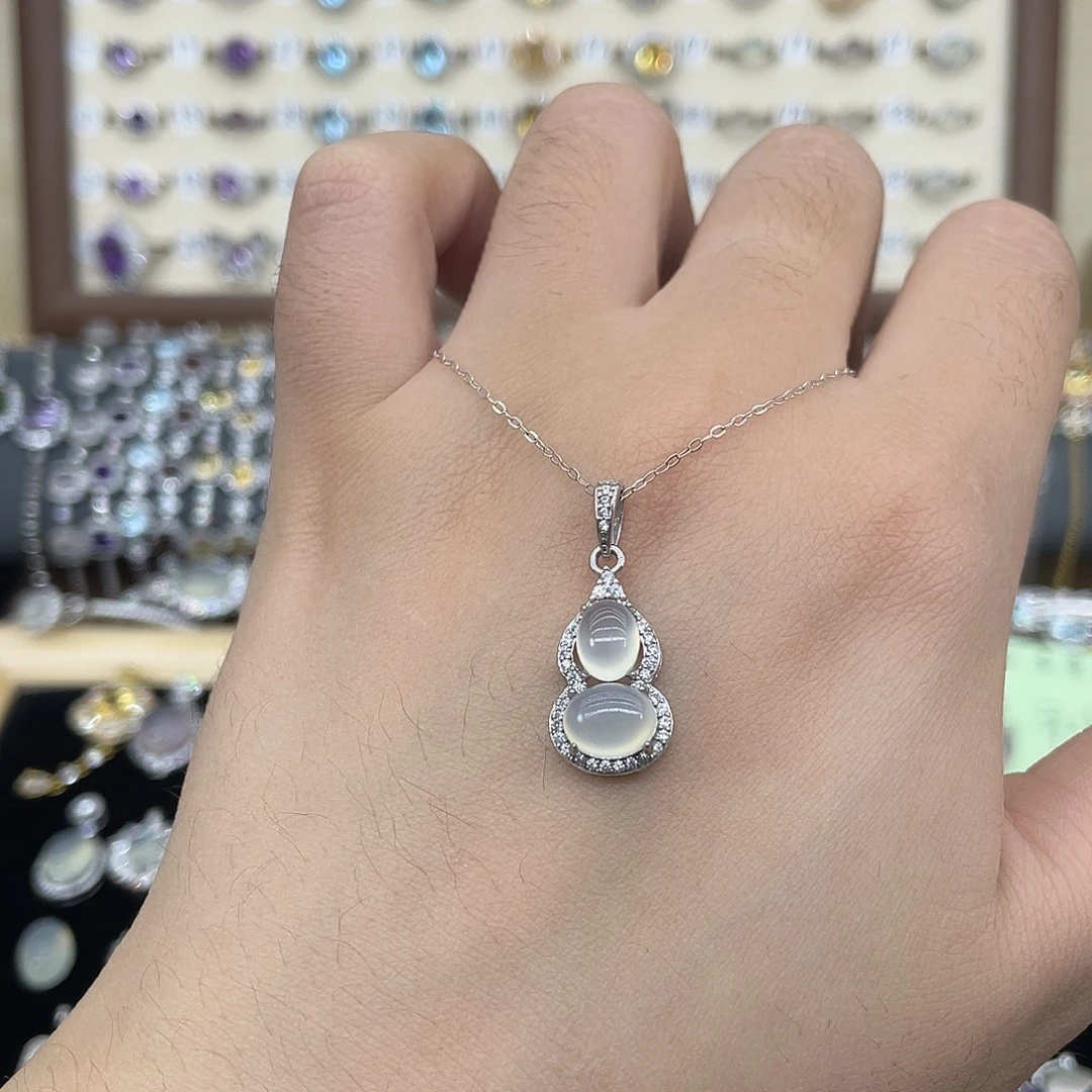 岫玉银S925镶嵌颈饰