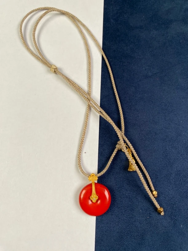 天然辰砂天然辰砂朱砂平安扣吊坠正品朱砂平安扣正品护身