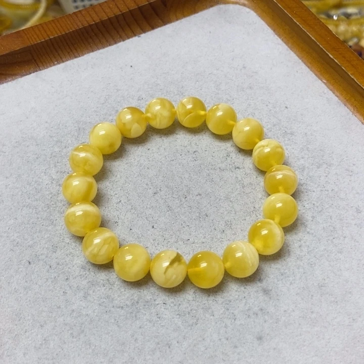 蜜蜡未镶嵌裸石手串