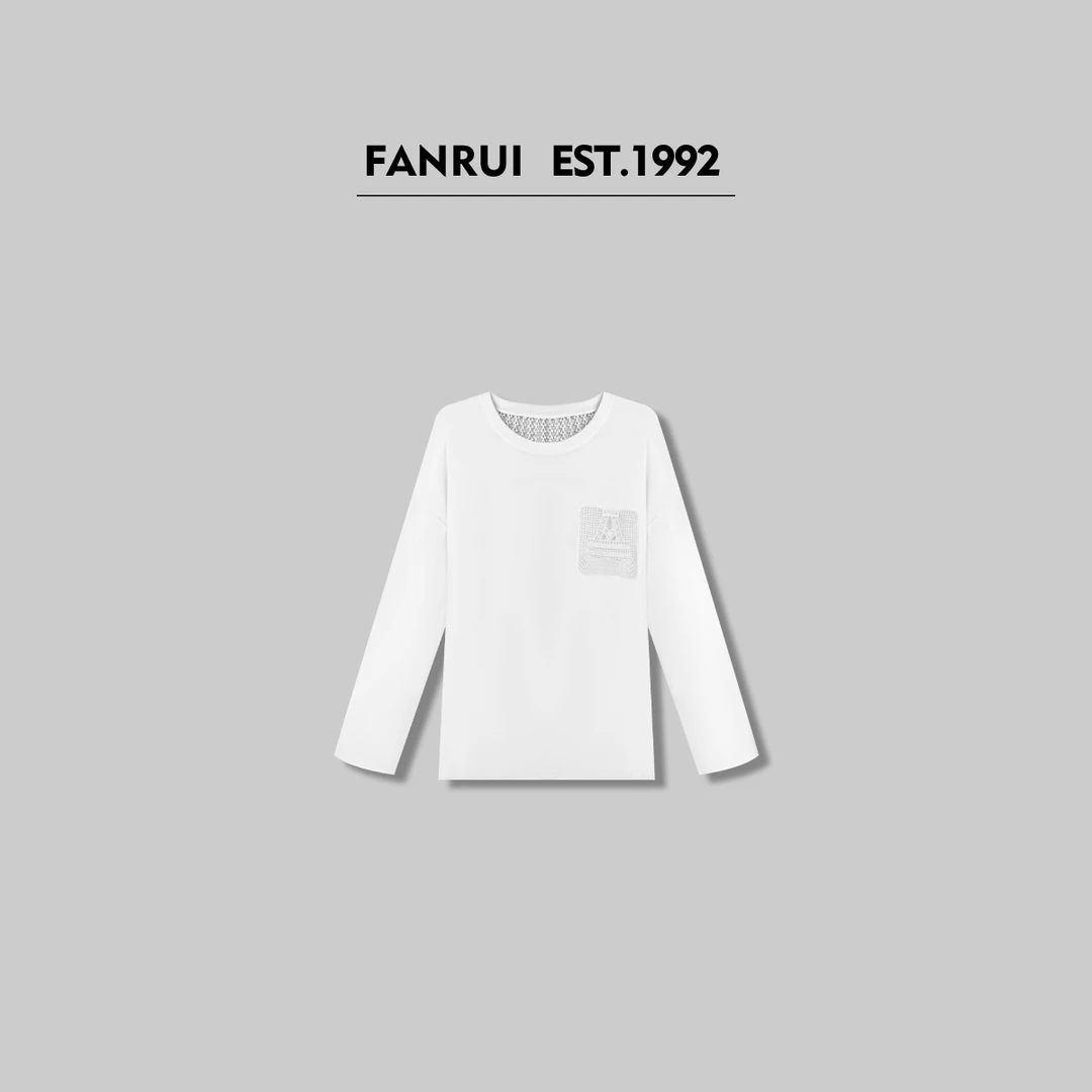 FANRUI/泛芮「月光手书」莱赛尔后背镂空设计感长袖T恤B14987