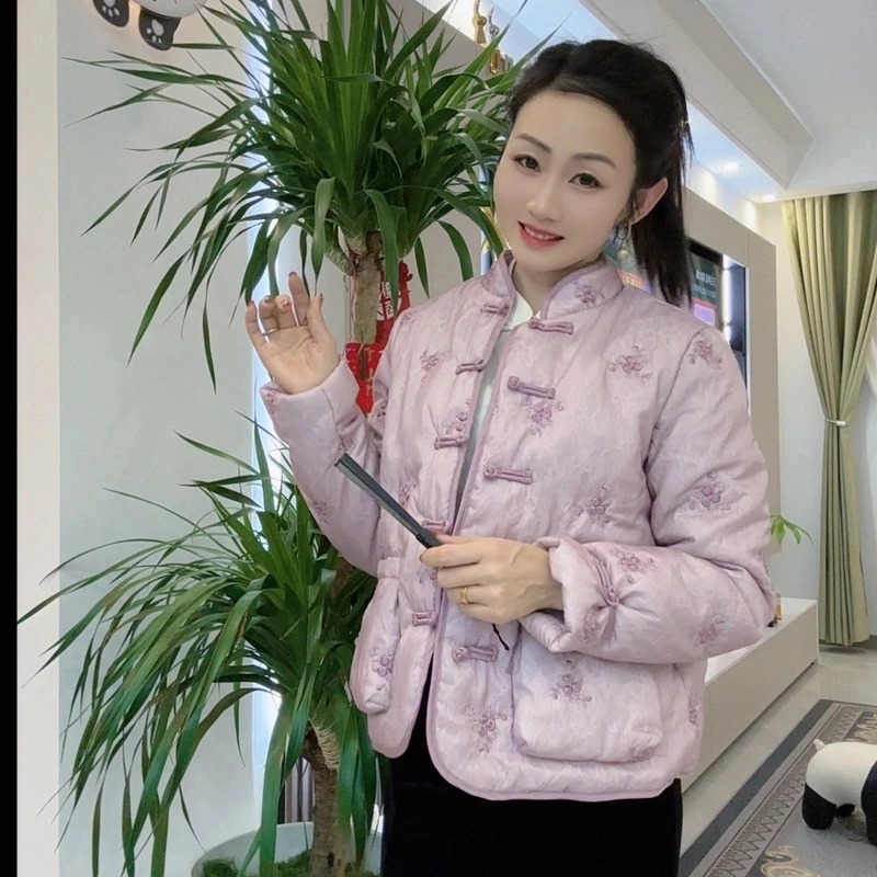 （逃之夭夭）新中式时尚气质轻奢重磅刺绣短款上衣外套女