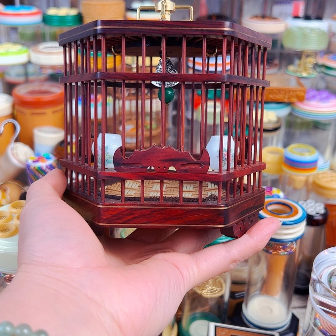 木红木六角蝈蝈笼➕瓷罐➕铁皮锅锅