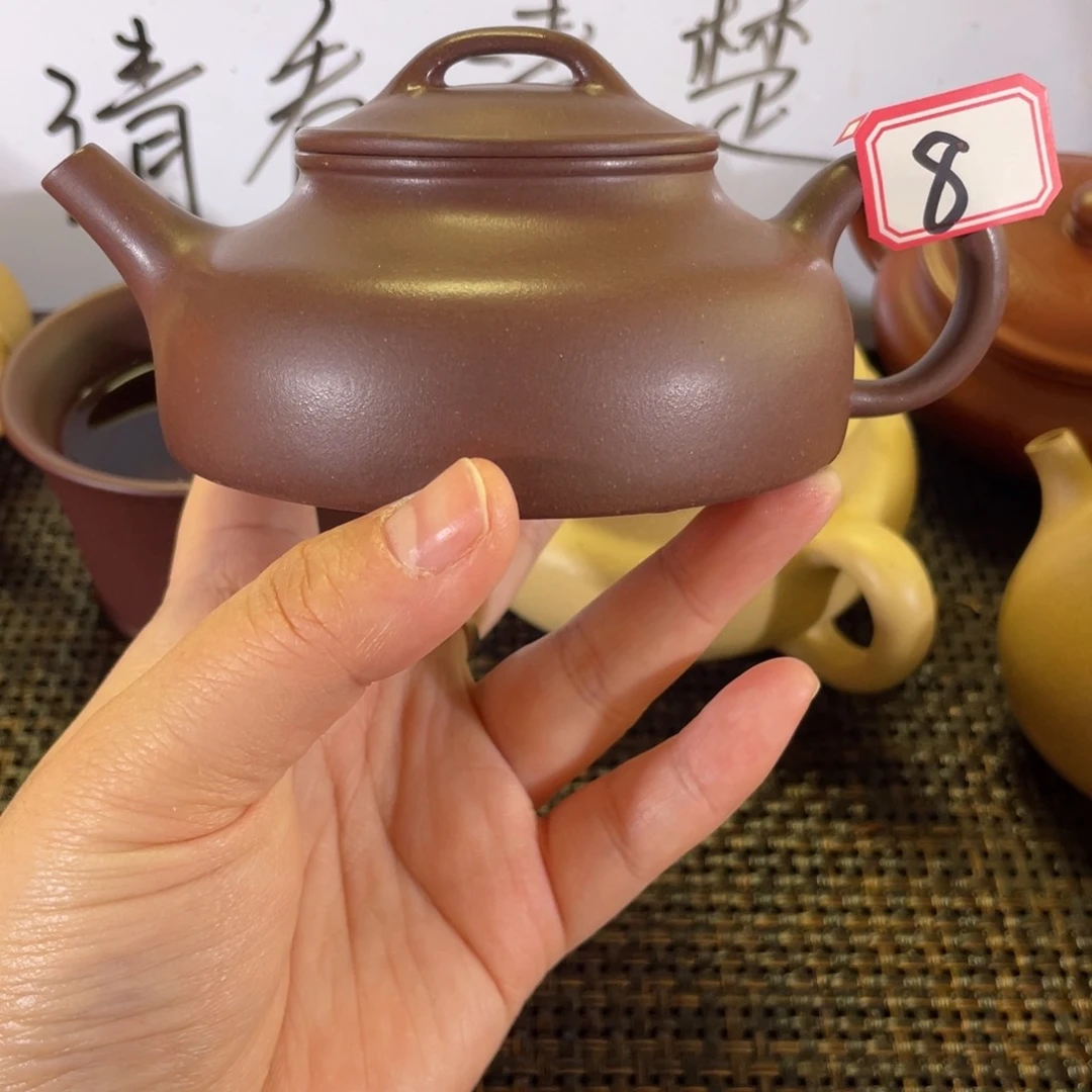 紫砂茶壶移**山折肩半月微瑕全手