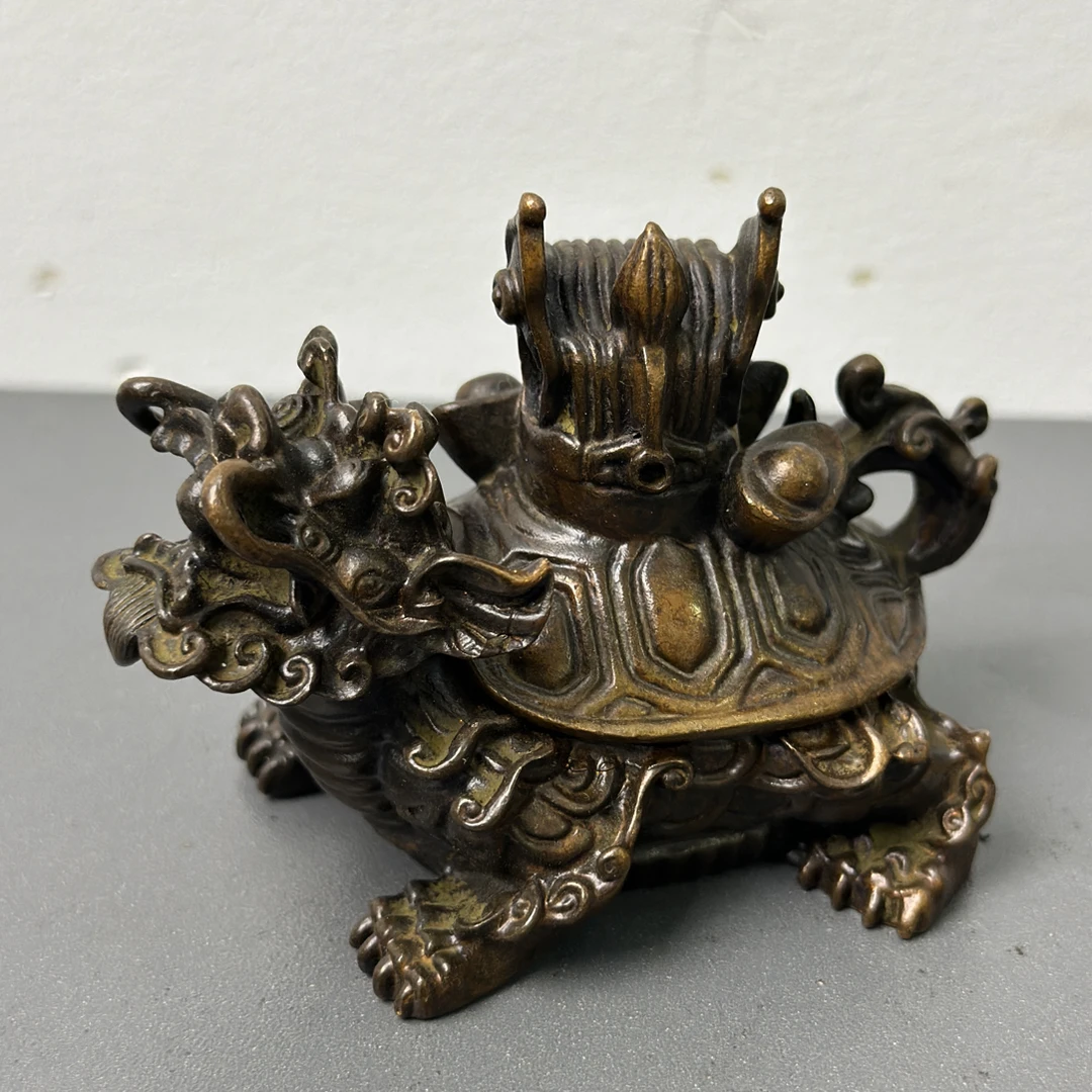 龙龟熏香炉铜器桌面摆件