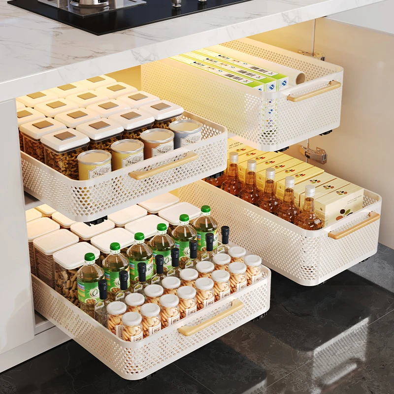 抽屉拉篮 整装免打孔收纳筐 整理抽屉 厨房收纳