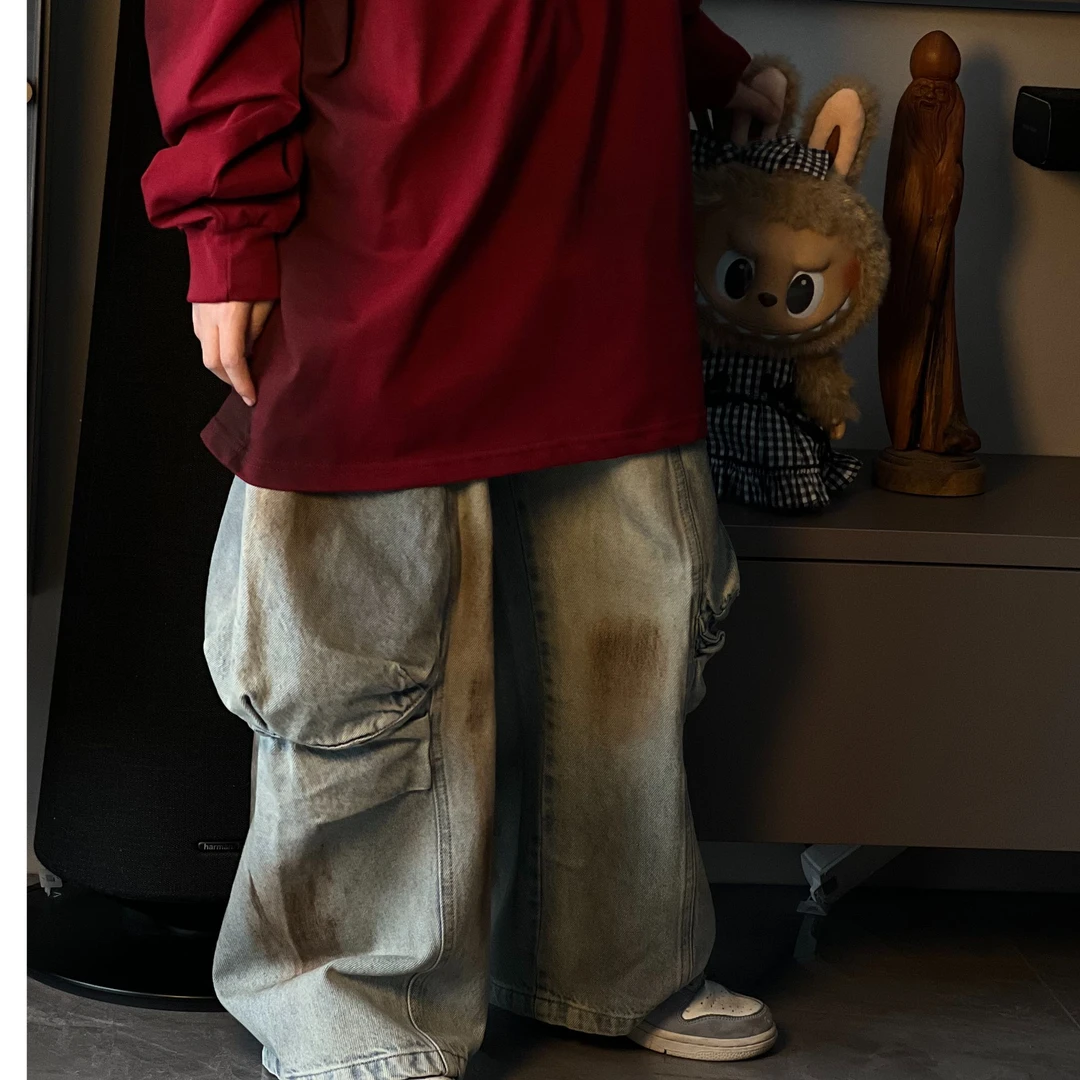 工装大兜牛仔裤男童