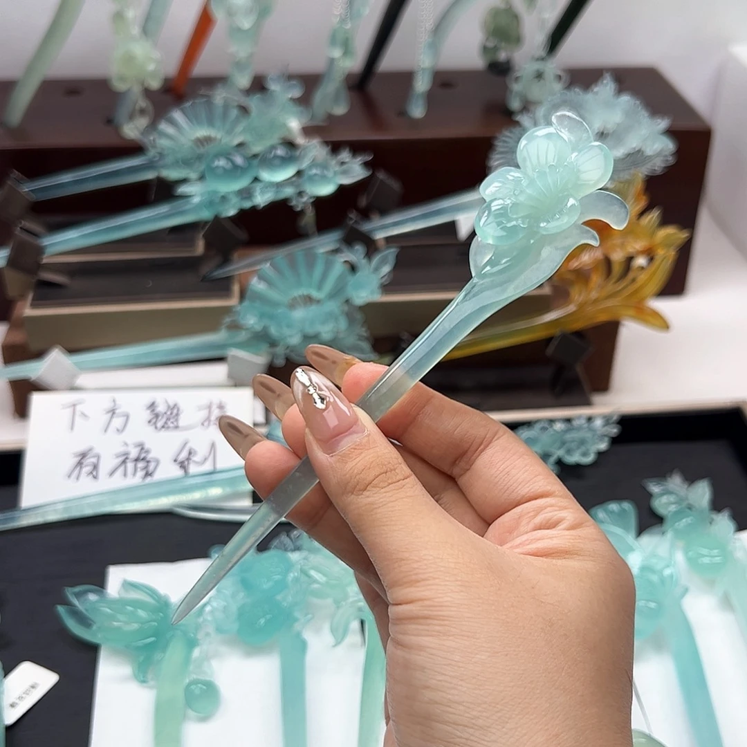 未镶嵌蛇纹石玉发饰
