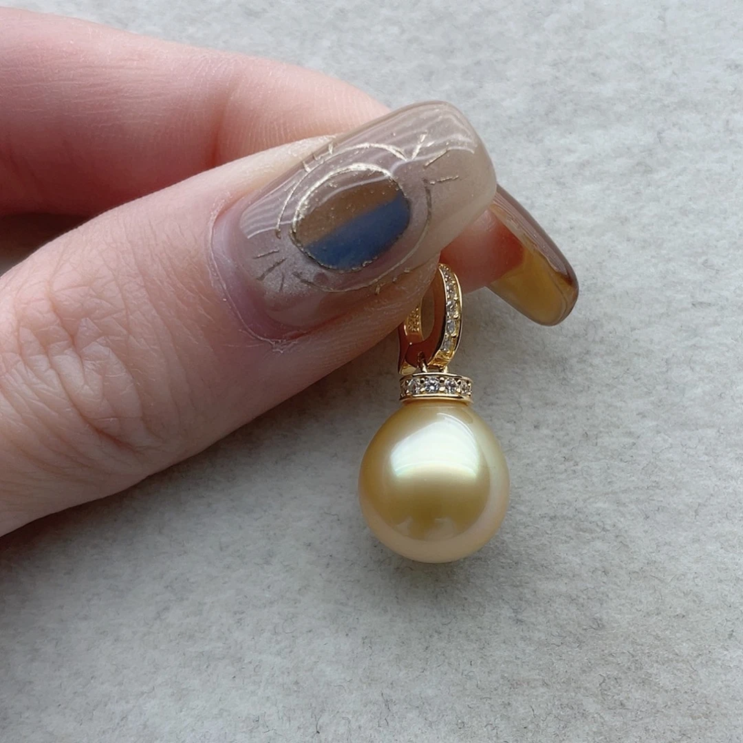 吊坠34银S925镶嵌海水珍珠