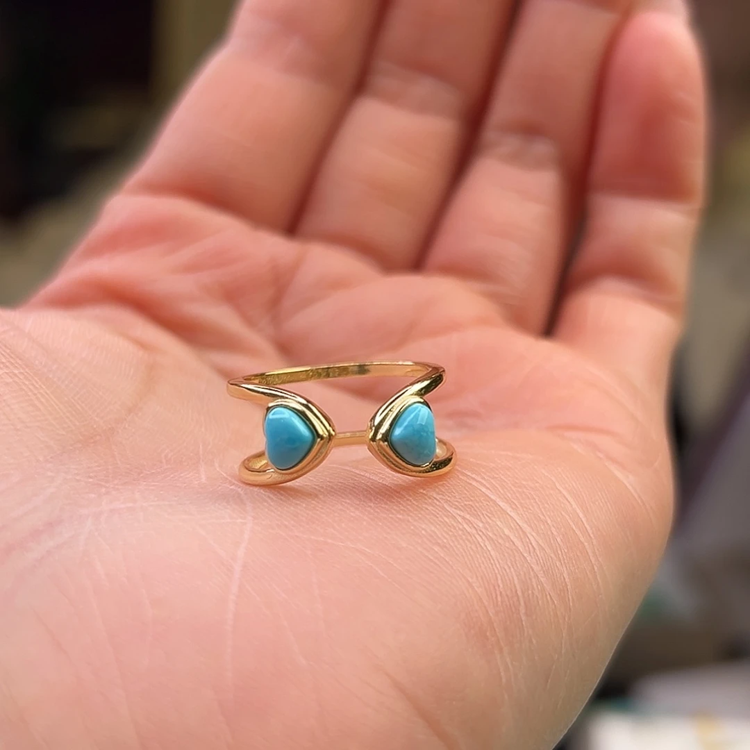 绿松石银S925镀金镶嵌珠宝奇石