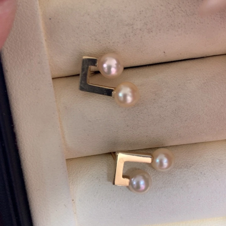 银S925镶嵌耳饰海水珍珠