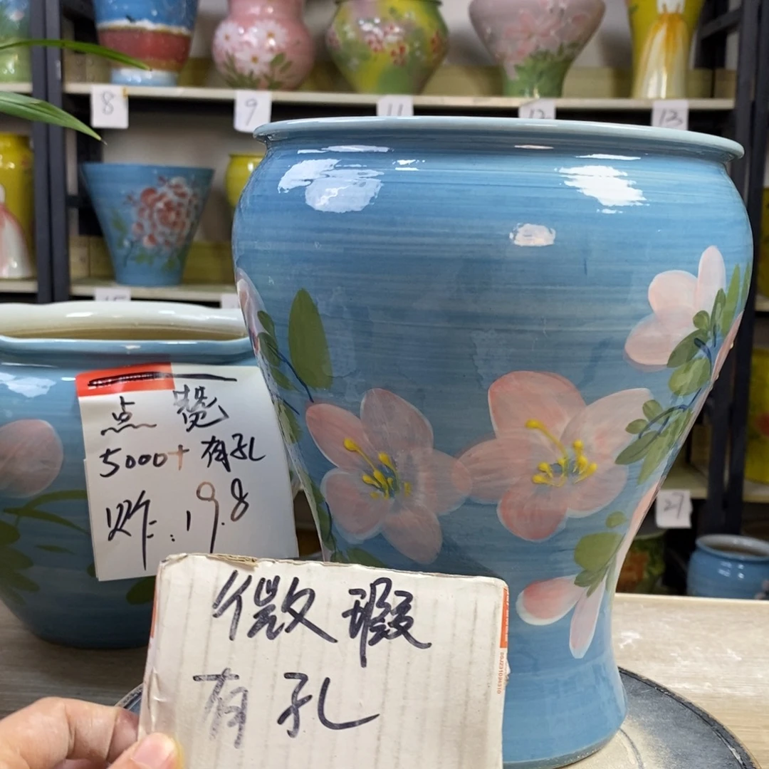 景德镇手工手绘陶瓷花盆