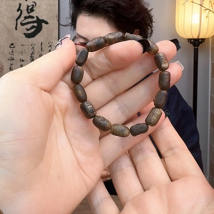 手串沉香海南尖峰岭绿奇楠单圈随形