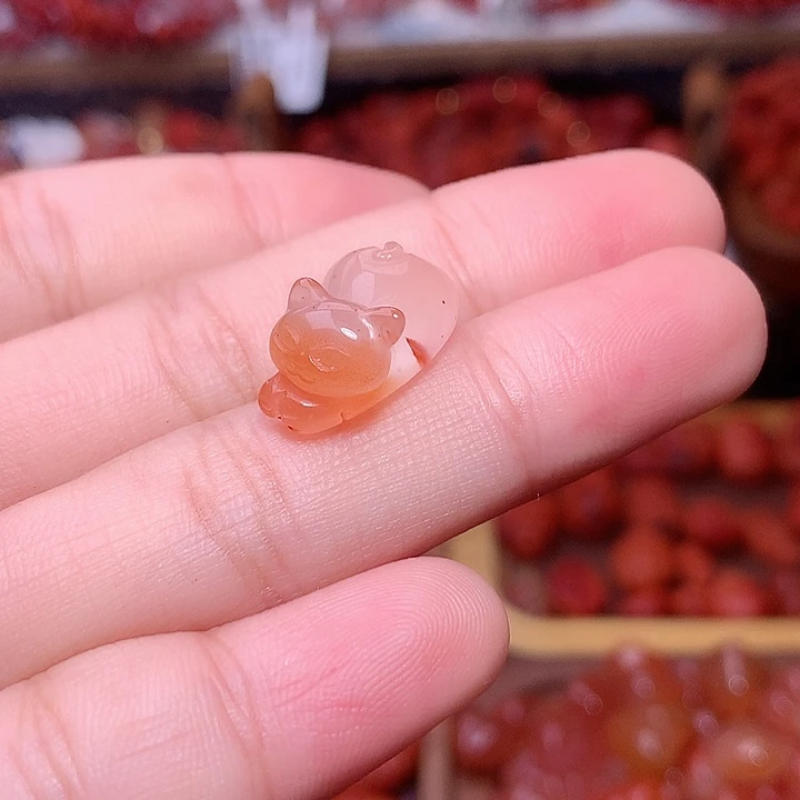 南红玛瑙未镶嵌南红趴趴猫