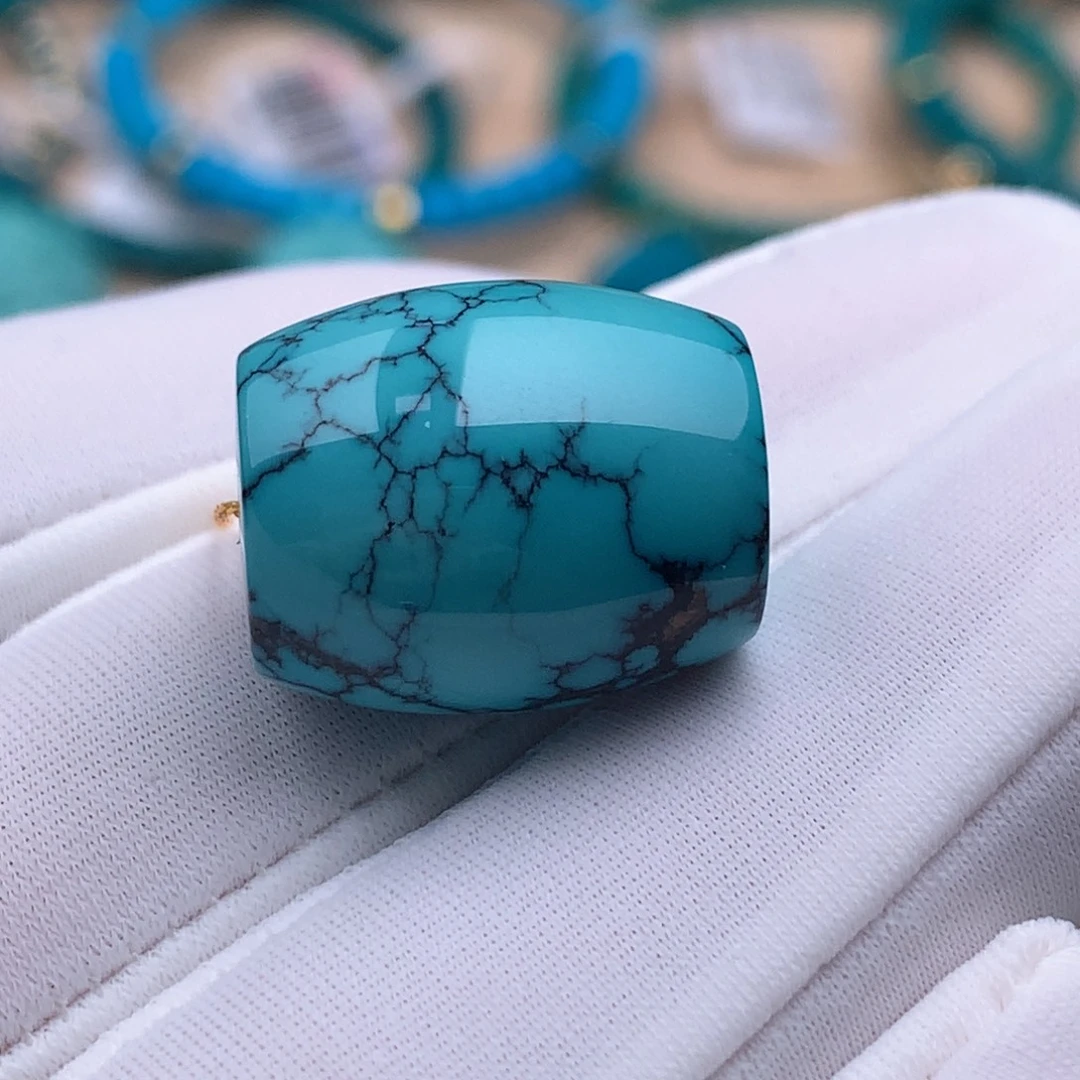 未镶嵌绿松石珠宝奇石15.3*18mm