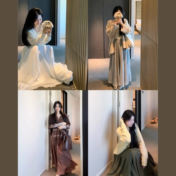 城南边儿10.20这期的裙子合集~仙气温柔风大摆伞裙松紧半身裙气质