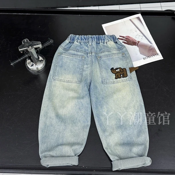男童牛仔裤2025春季新款儿童中大童宽松春秋长裤男孩春装裤子
