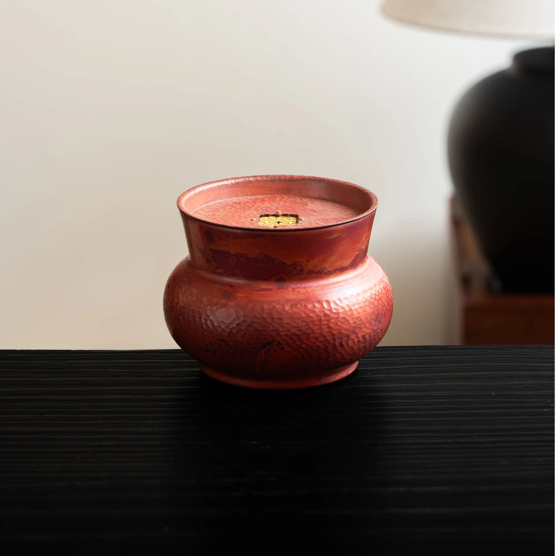 【铜言堂】紫溪堂纯铜手工如意鱼缸建水