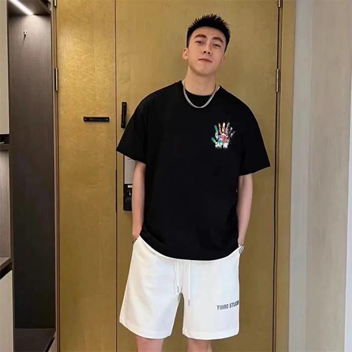 追属纯棉短袖T恤SAYHI手掌印花休闲男女上衣圆领潮流潮牌百搭男士