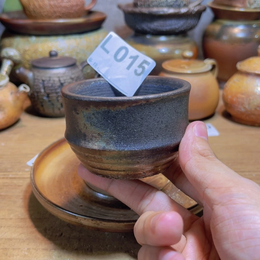 纯手工制作工艺（柴烧）裸烧纯手工制作柴烧杯015